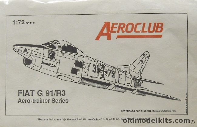 Aeroclub 1/72 Fiat G-91 /R3 - Luftwaffe Leichtes Kampgeschwader 41 Or Portuguese Air Force (G91/R3) - Bagged plastic model kit